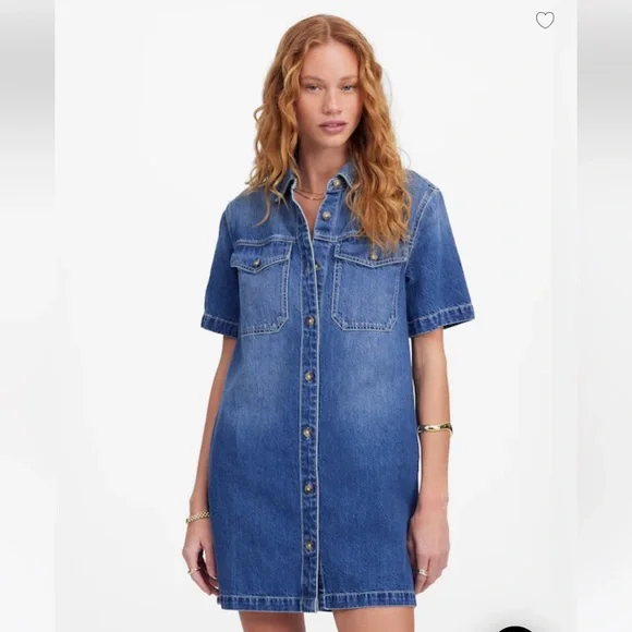 Madewell Denim Boxy Shirtdress in Demarco Wash size small - Picture 1 of 12
